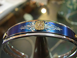 Blue Engraved Bracelet